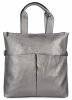 Torebka Damska Shopper Bag XL firmy Hernan HB0362 Ciemno Srebrna